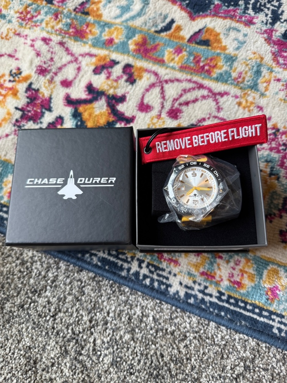 Men’s Invicta Chase Durer Silver and Yellow Camo Pilot Watch